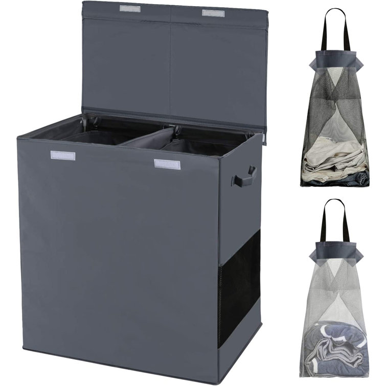 Rebrilliant Double Laundry Hamper with Lid and Removable Laundry